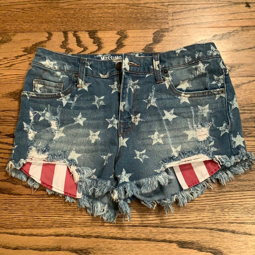 Only worn once! Patriotic jean shorts